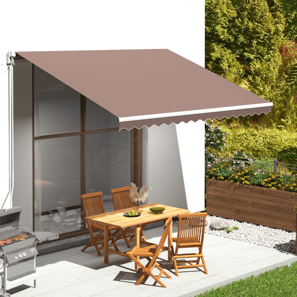 Tecido de substituição para toldo castanho 400x300 cm poliéster