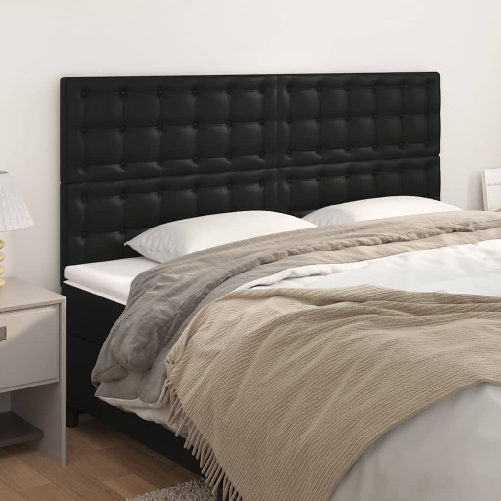 Cabeceira preta 180x5x118/128 cm couro sintético