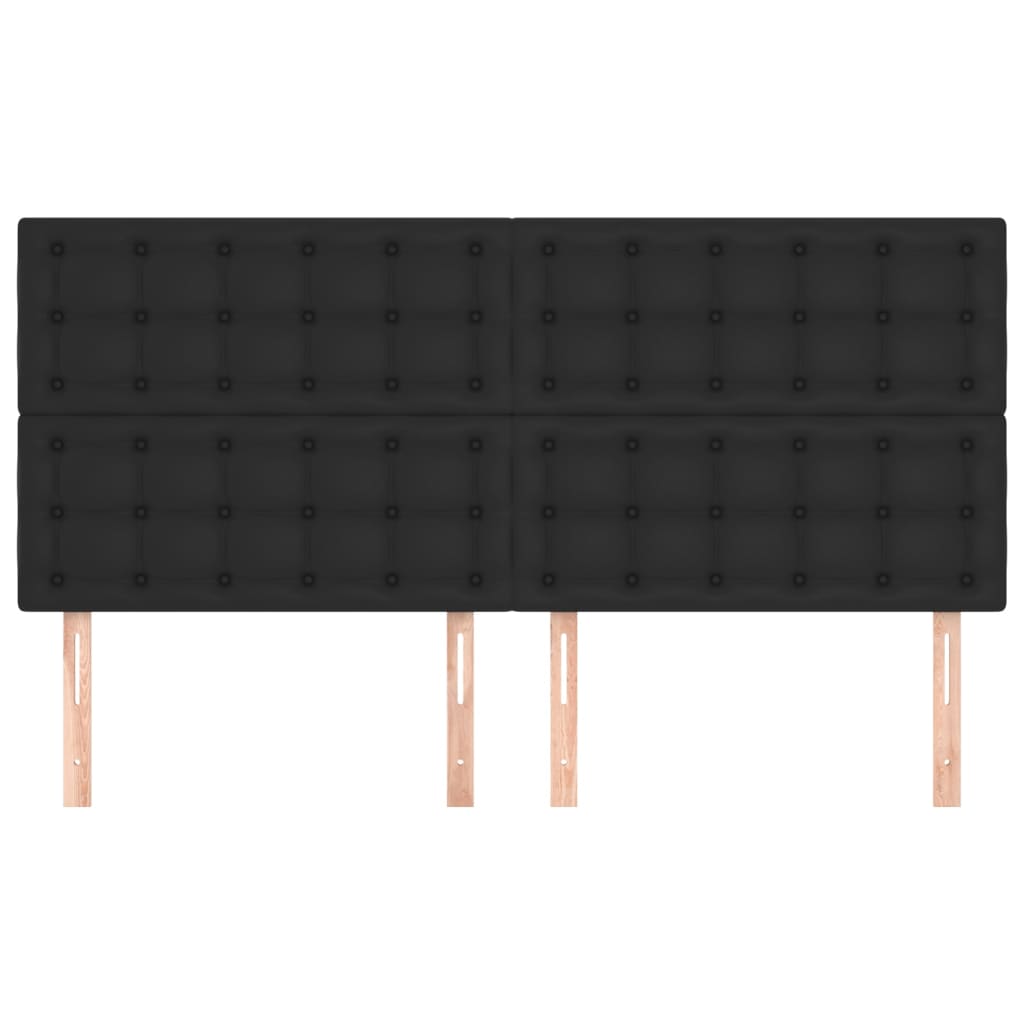 Cabeceira preta 180x5x118/128 cm couro sintético