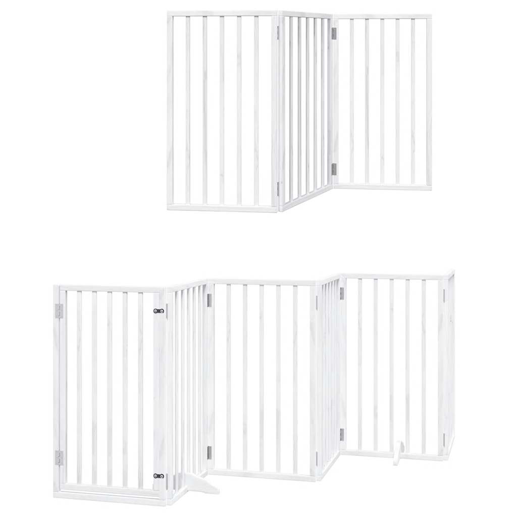 Portão p/ cães com porta dobrável 15 painéis 750cm álamo branco