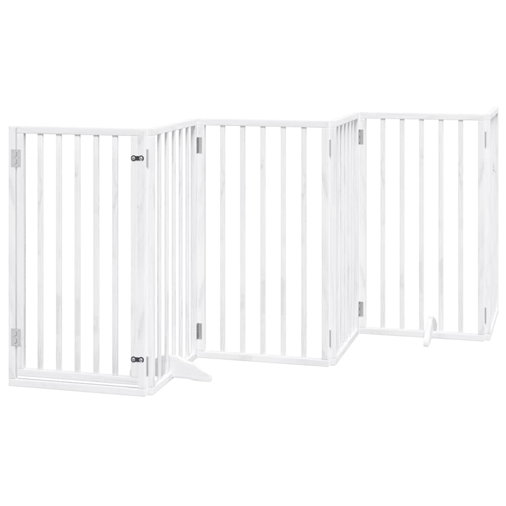 Portão p/ cães com porta dobrável 15 painéis 750cm álamo branco