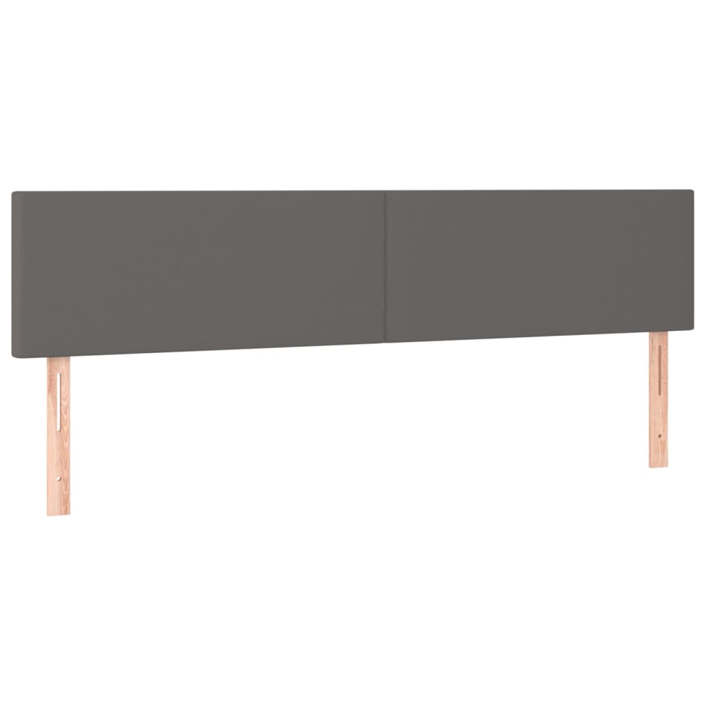 Cabeceira cama c/ LED 160x5x78/88cm couro artificial cinzento