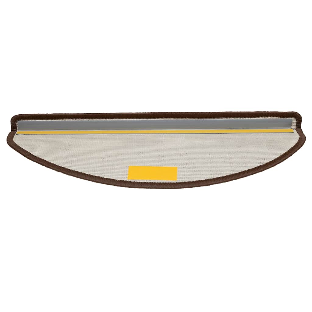 Tapetes de escada 30 peças 65x21x4 cm marrom semicircular grande
