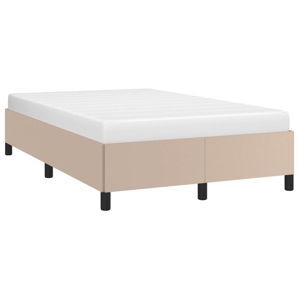 Estrutura de cama sem colchão 120x190cm couro artif. cappuccino