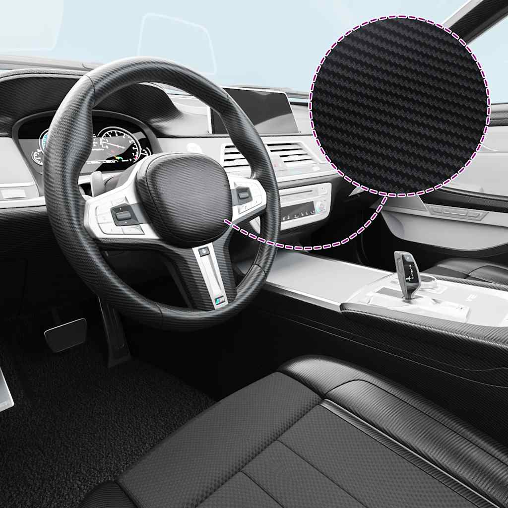 Películas para carro 2 pcs 100x150 cm preto 3d