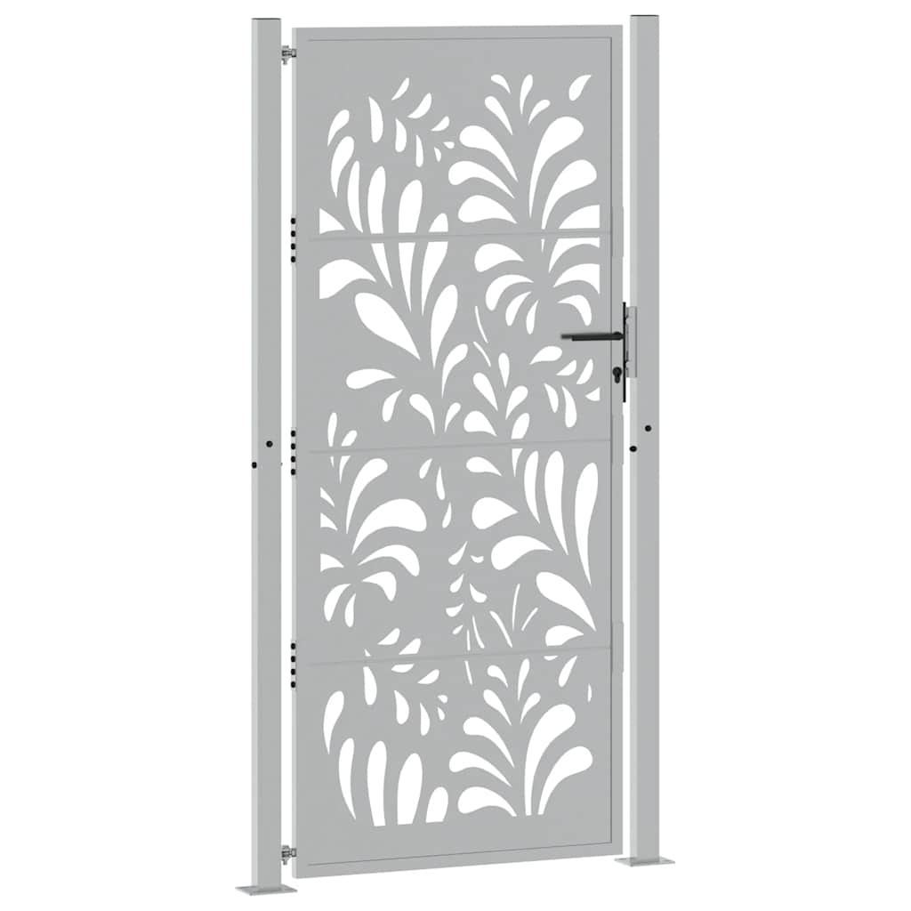 Portão de jardim 100x200 cm em aço resistente às intempéries com design ondulado