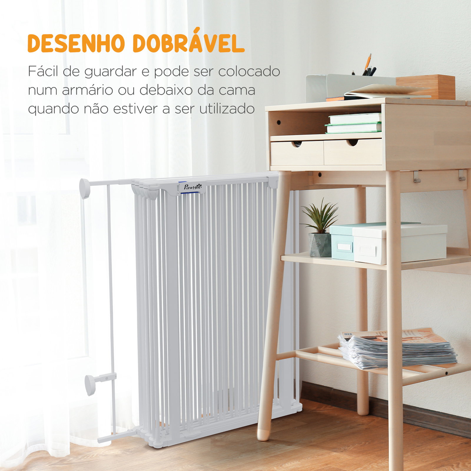 Parque para cães de 8 painéis 64x90 cm dobrável de aço com duplo travamento função de bloqueio e formato modular branco