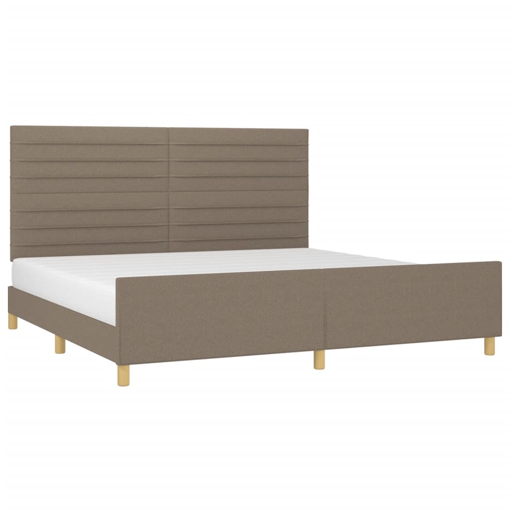 Cama sem colchão 200x200 cm tecido cinzento-acastanhado