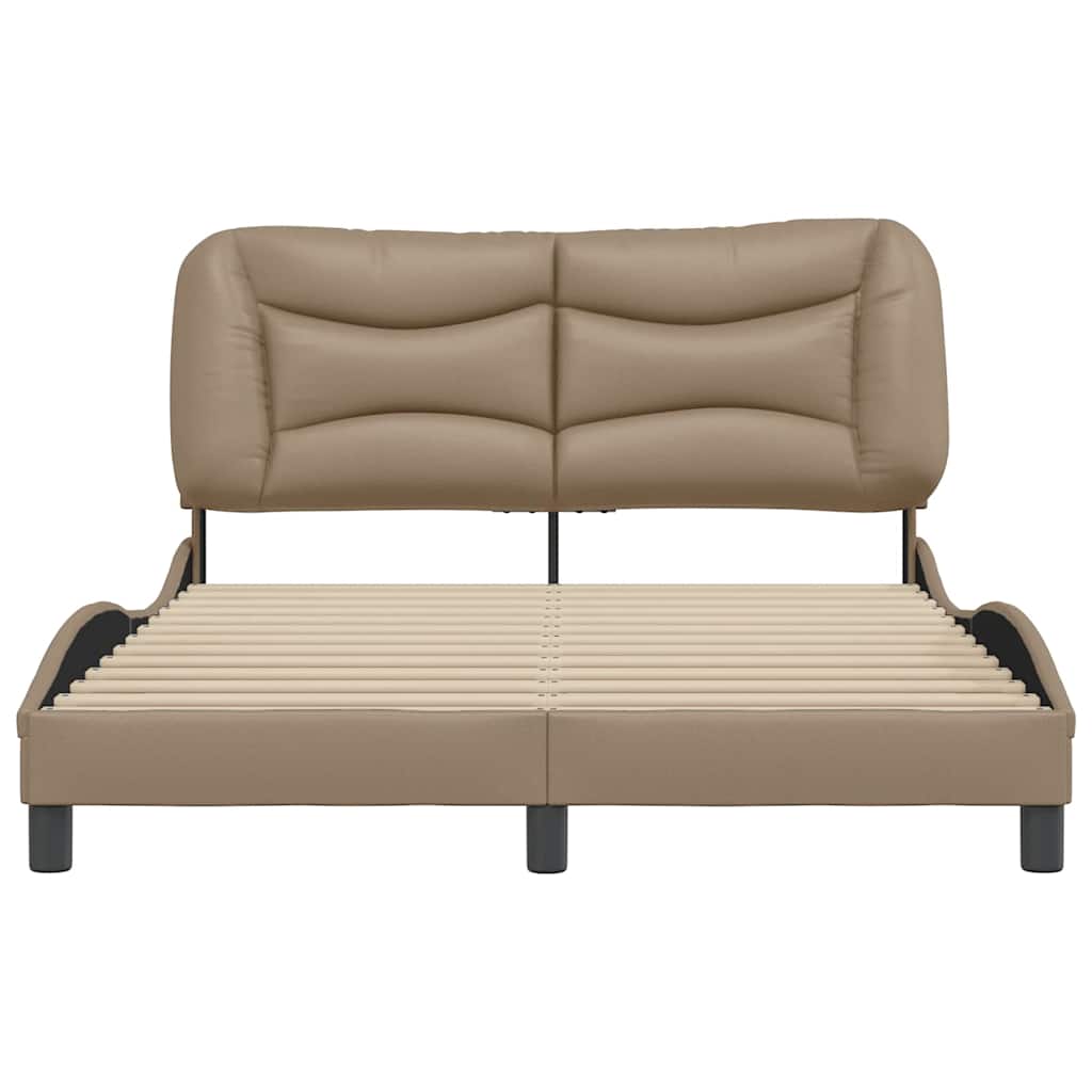 Estrutura de cama sem colchão hvar 120x200 cm couro artificial cappuccino