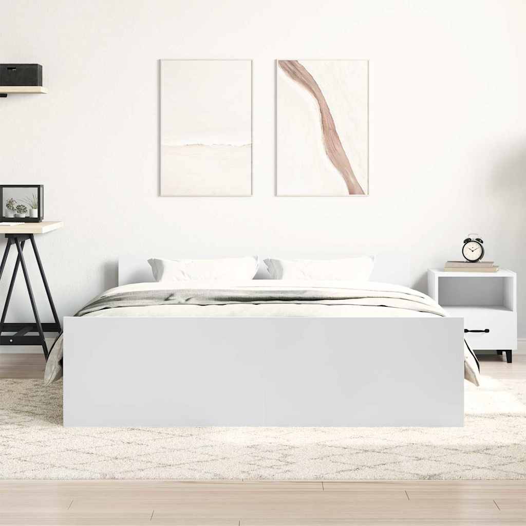 Estrutura de cama com cabeceira e pés 140x190 cm branco