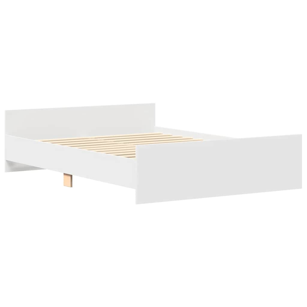 Estrutura de cama com cabeceira e pés 140x190 cm branco
