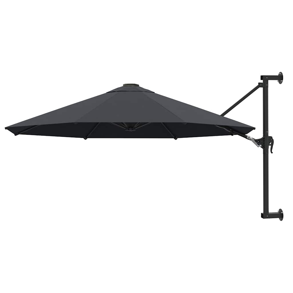 Guarda-sol de parede com mastro de metal 300 cm antracite