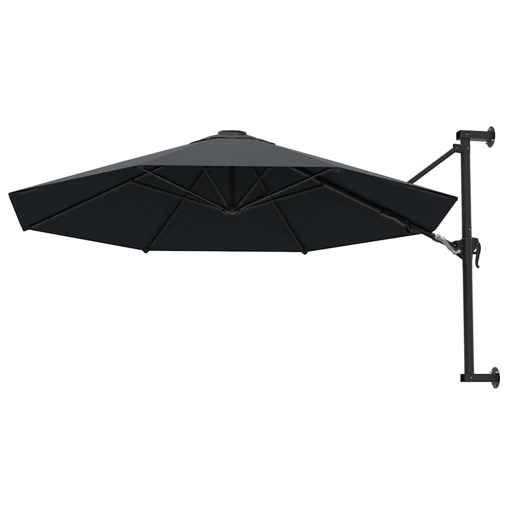 Guarda-sol de parede com mastro de metal 300 cm antracite
