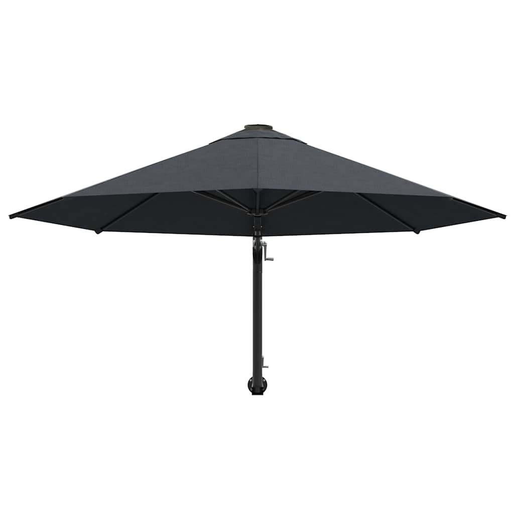 Guarda-sol de parede com mastro de metal 300 cm antracite