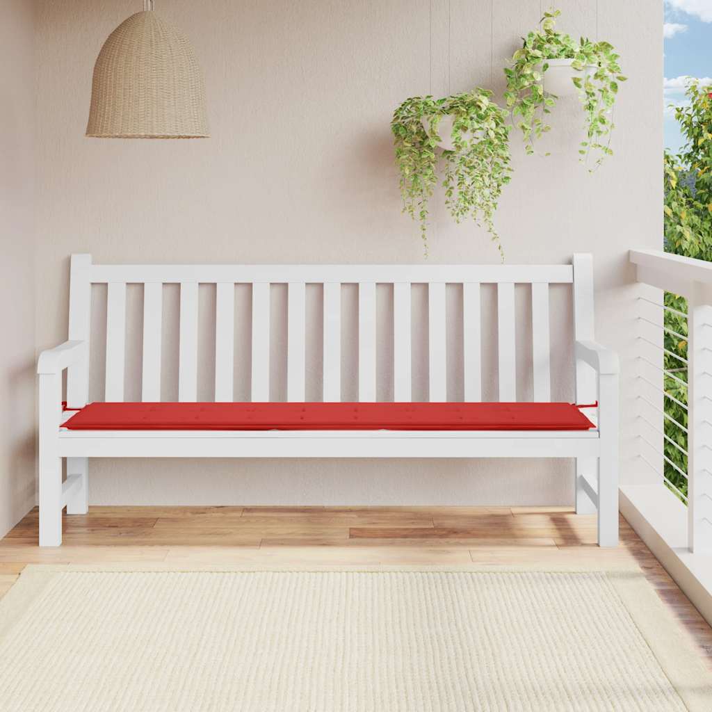 Almofadão p/ banco de jardim 200x50x3 cm tecido vermelho