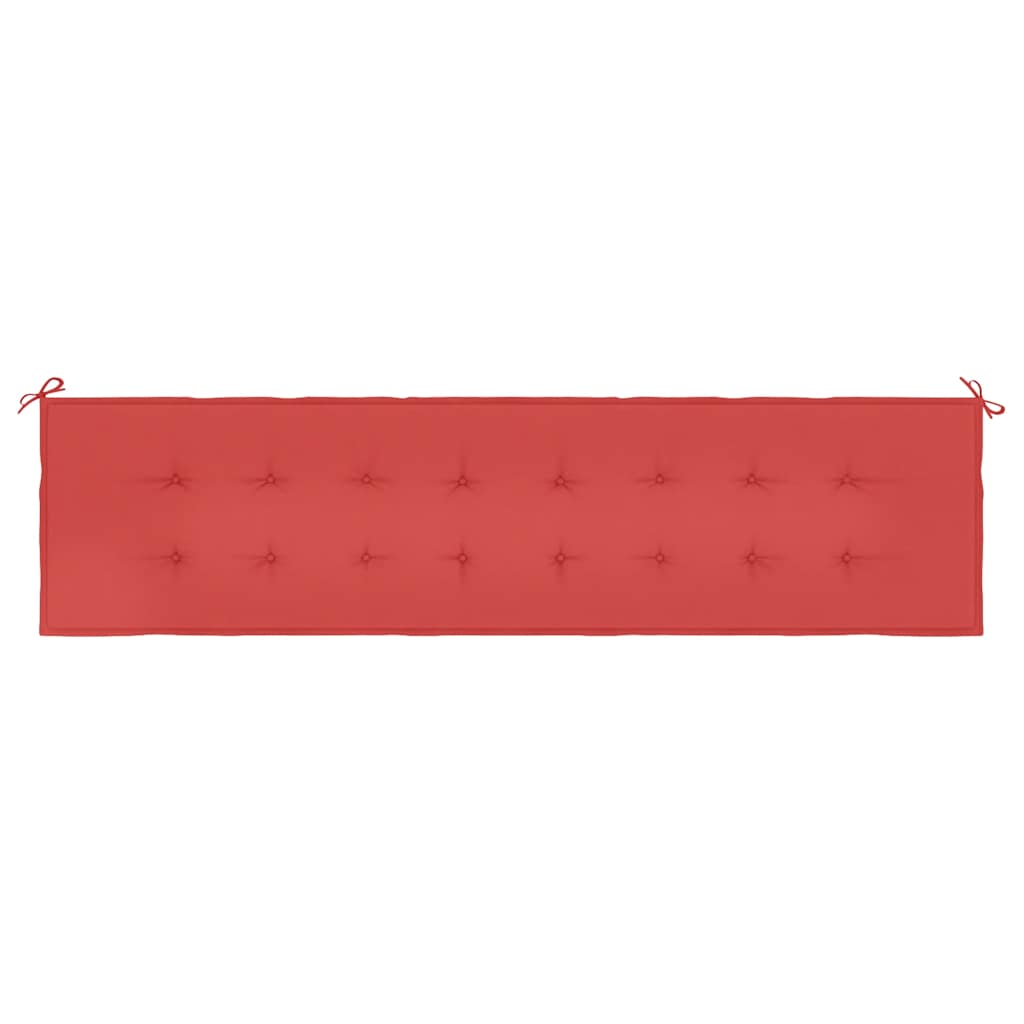 Almofadão p/ banco de jardim 200x50x3 cm tecido vermelho