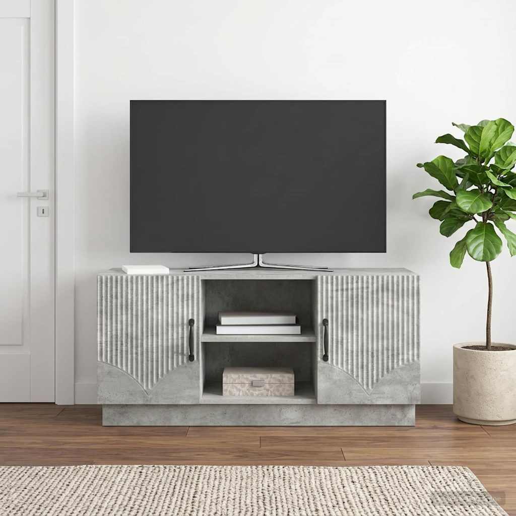 Gabinete para TV cinzento cimento 102 x 34,5 x 47 cm