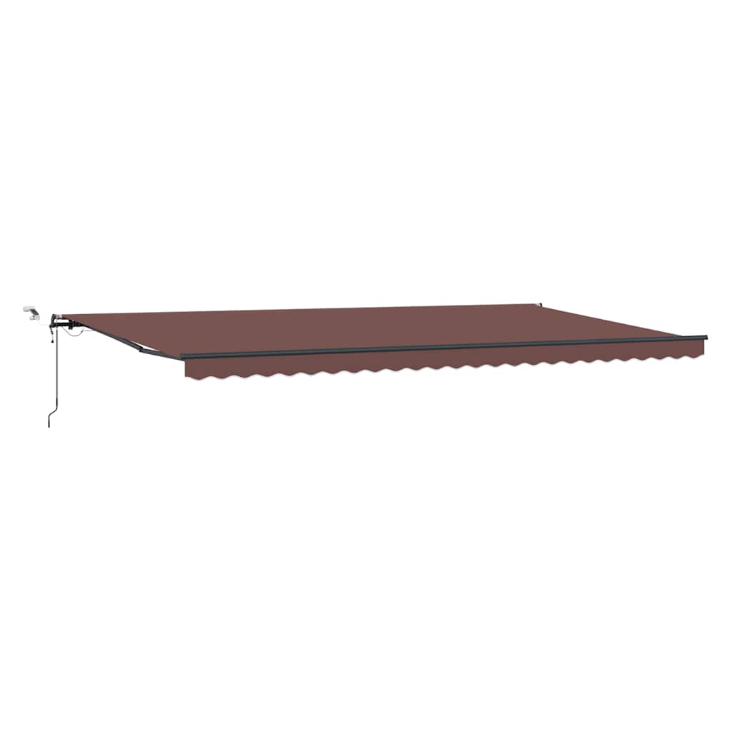 Toldo retrátil automático com leds 600x300 cm castanho