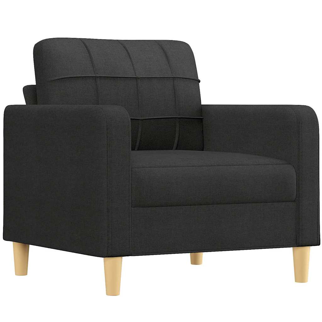 Poltrona com apoio de pés 60 cm tecido preto