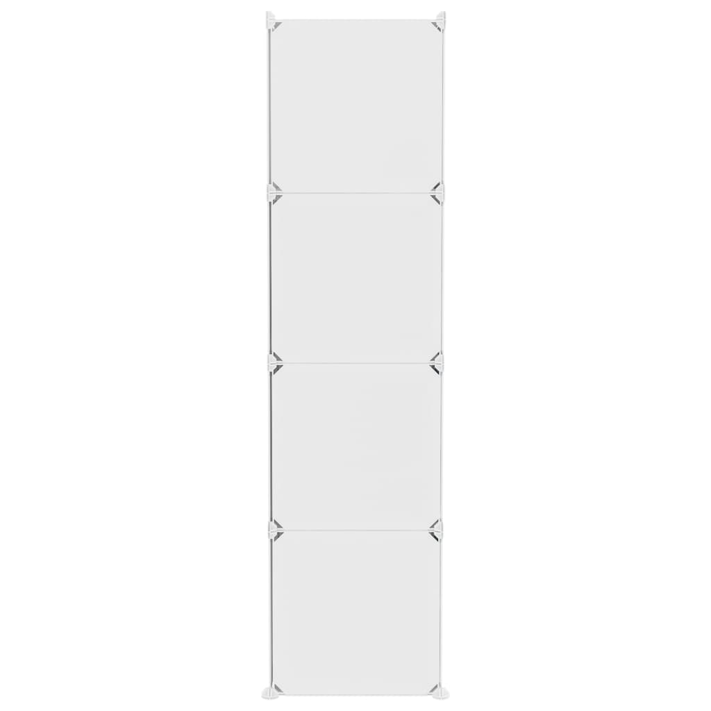 Armário de armazenamento em cubo para crianças com 10 cubos em PP branco