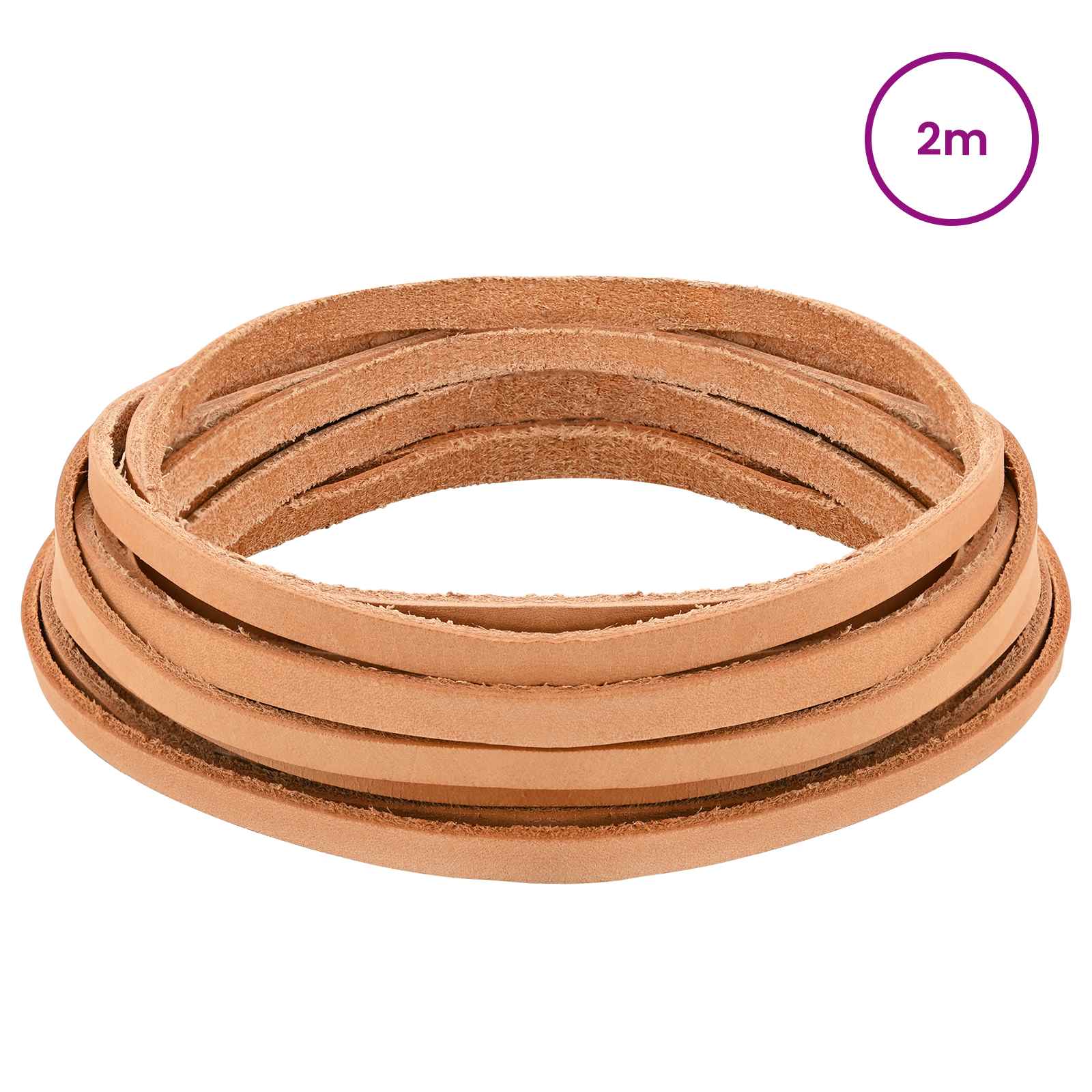 Pulseira de couro marrom claro 200 x 0,6 cm couro