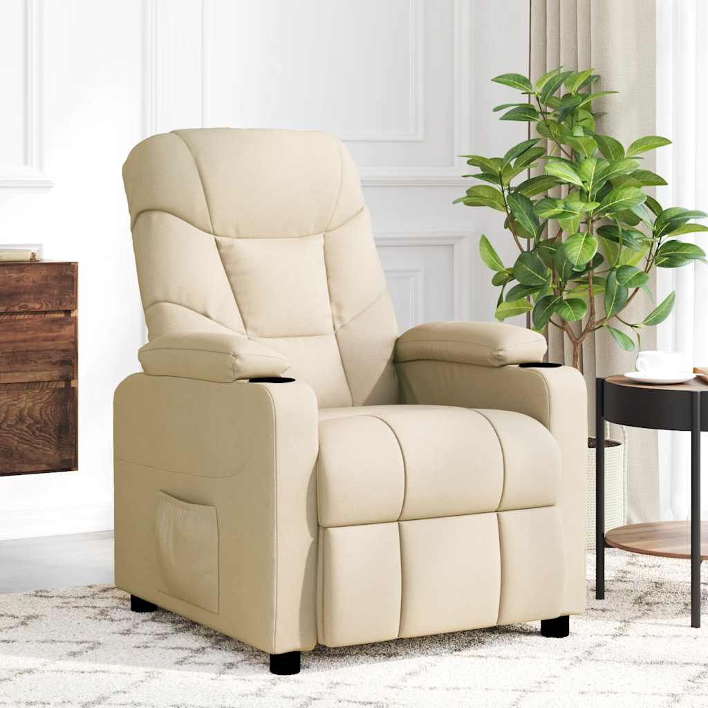 Poltrona de massagens tecido cor creme