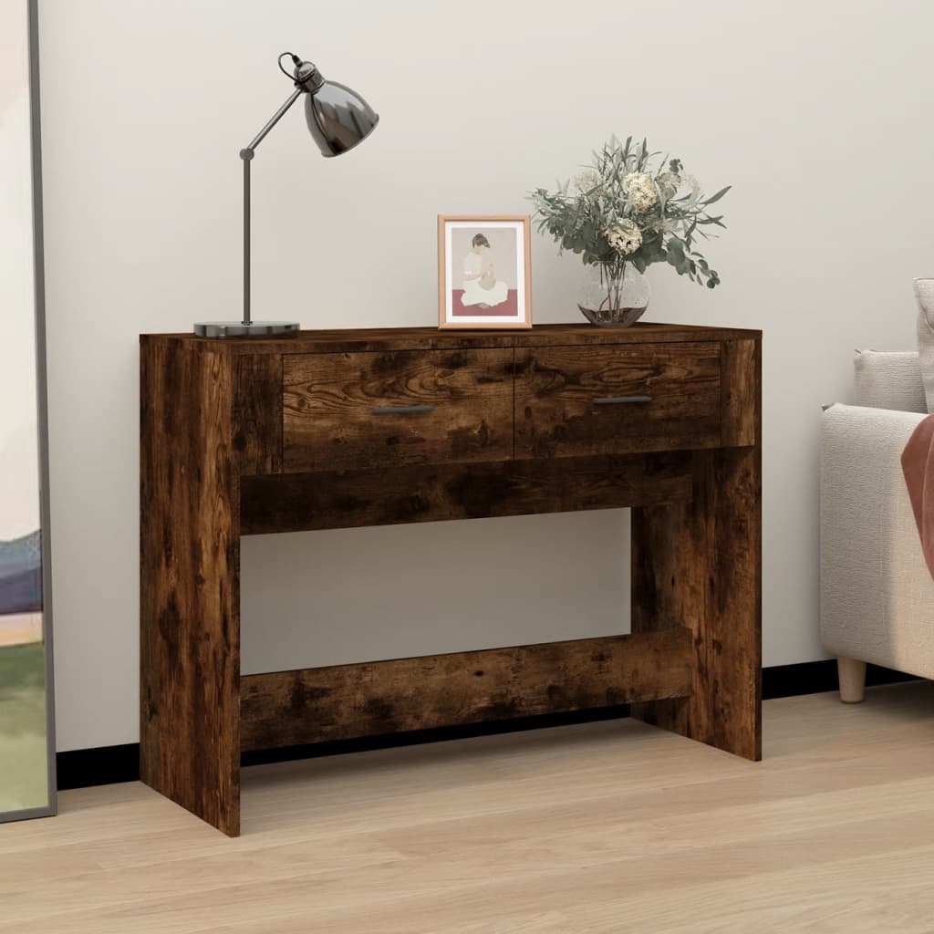 Mesa consola 100x39x75 cm derivados de madeira carvalho fumado