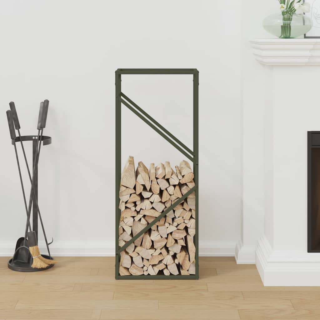Suporte para lenha aço laminado a frio verde azeitona