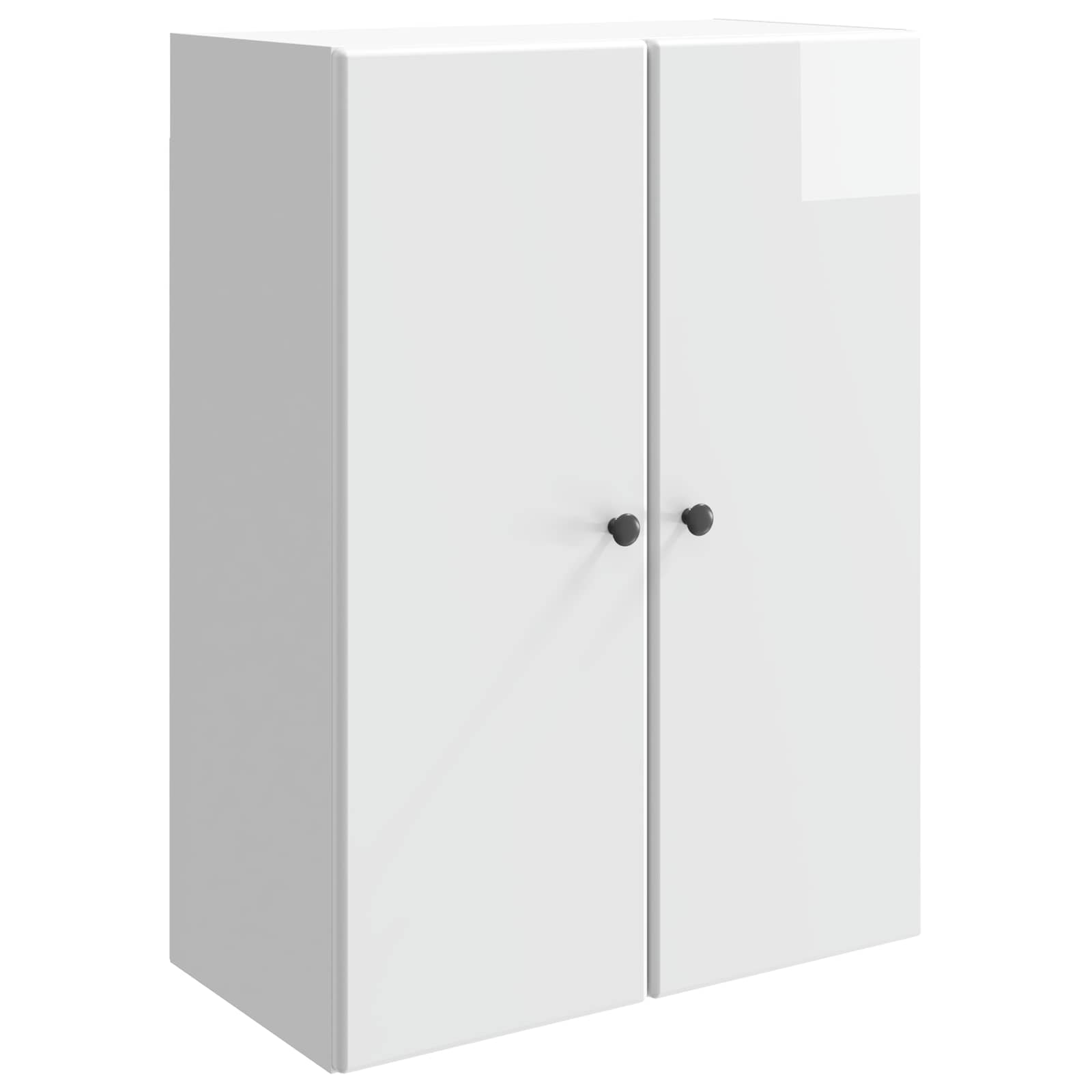 Armário de parede branco brilhante 66 x 34,5 x 90 cm