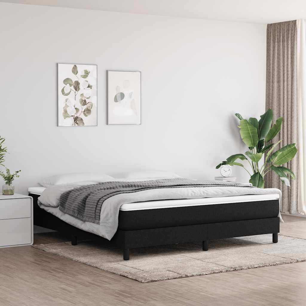 Estrutura de cama com molas 180x200 cm tecido preto