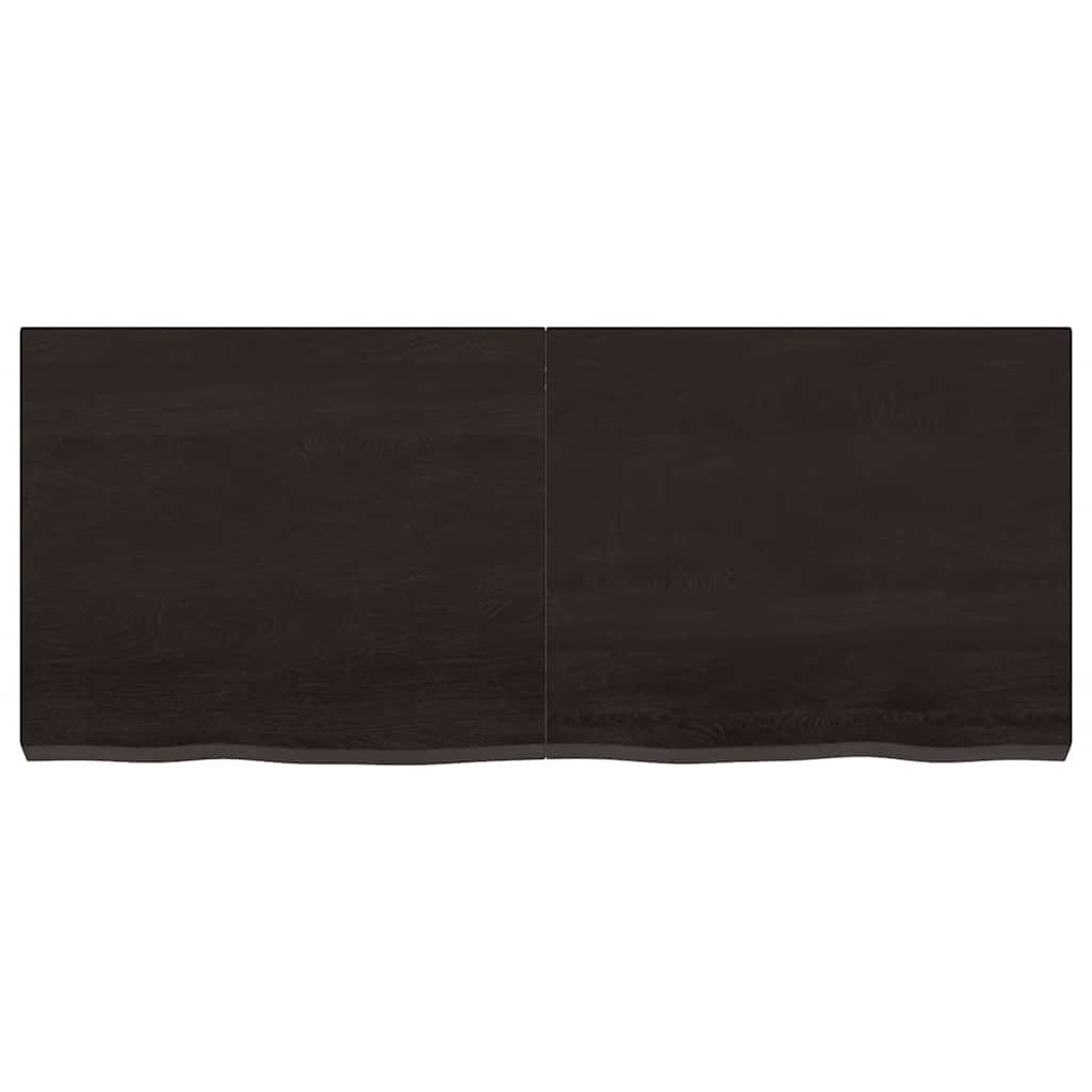 Tampo de mesa 120x50x(2-6) cm carvalho tratado castanho-escuro