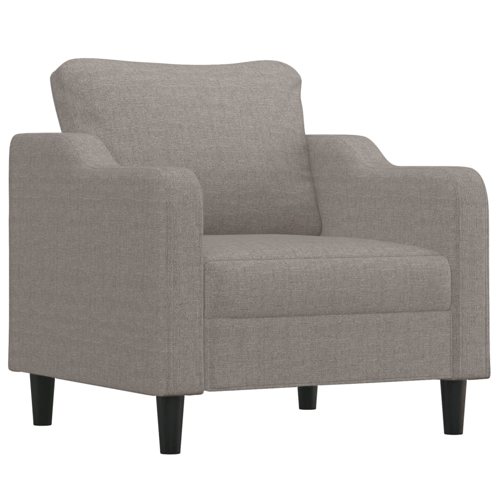 4 Pcs conjunto de sofás com almofadas tecido cinza-acastanhado