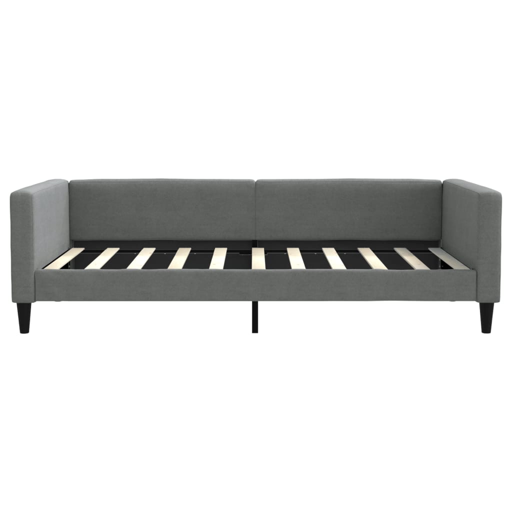 Sofá-cama 100x190 cm tecido cinzento-escuro