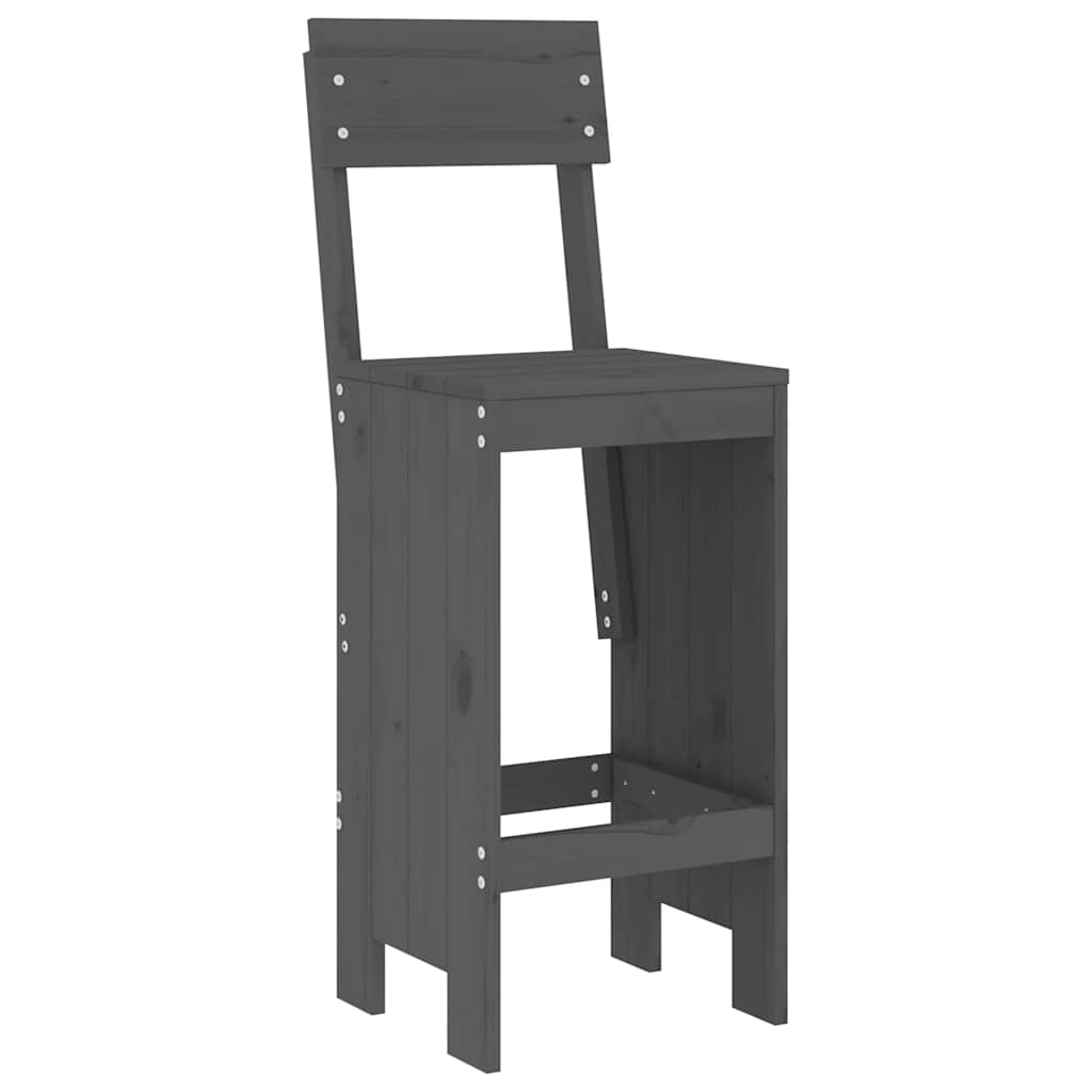 Cadeiras de bar 2 pcs 40x48,5x115,5 cm pinho maciço cinzento
