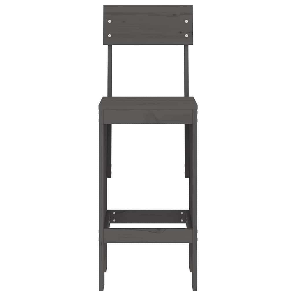 Cadeiras de bar 2 pcs 40x48,5x115,5 cm pinho maciço cinzento