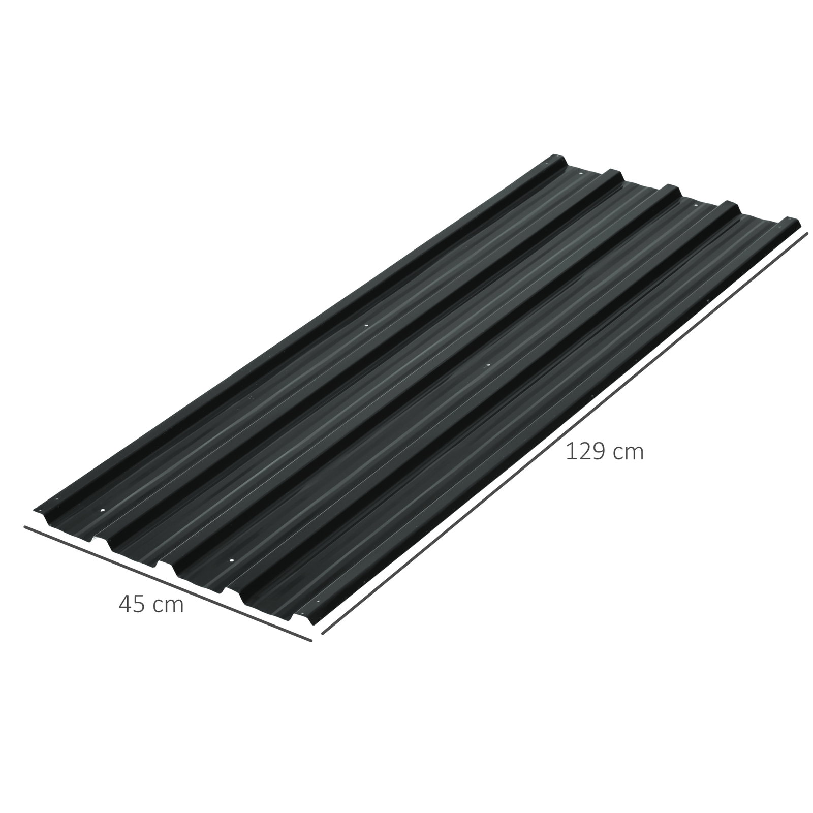 Conjunto de 12 painéis para teto de aço galvanizado chapas perfiladas de teto 7m² para abrigo de ferramentas 129x45cm cinzento escuro