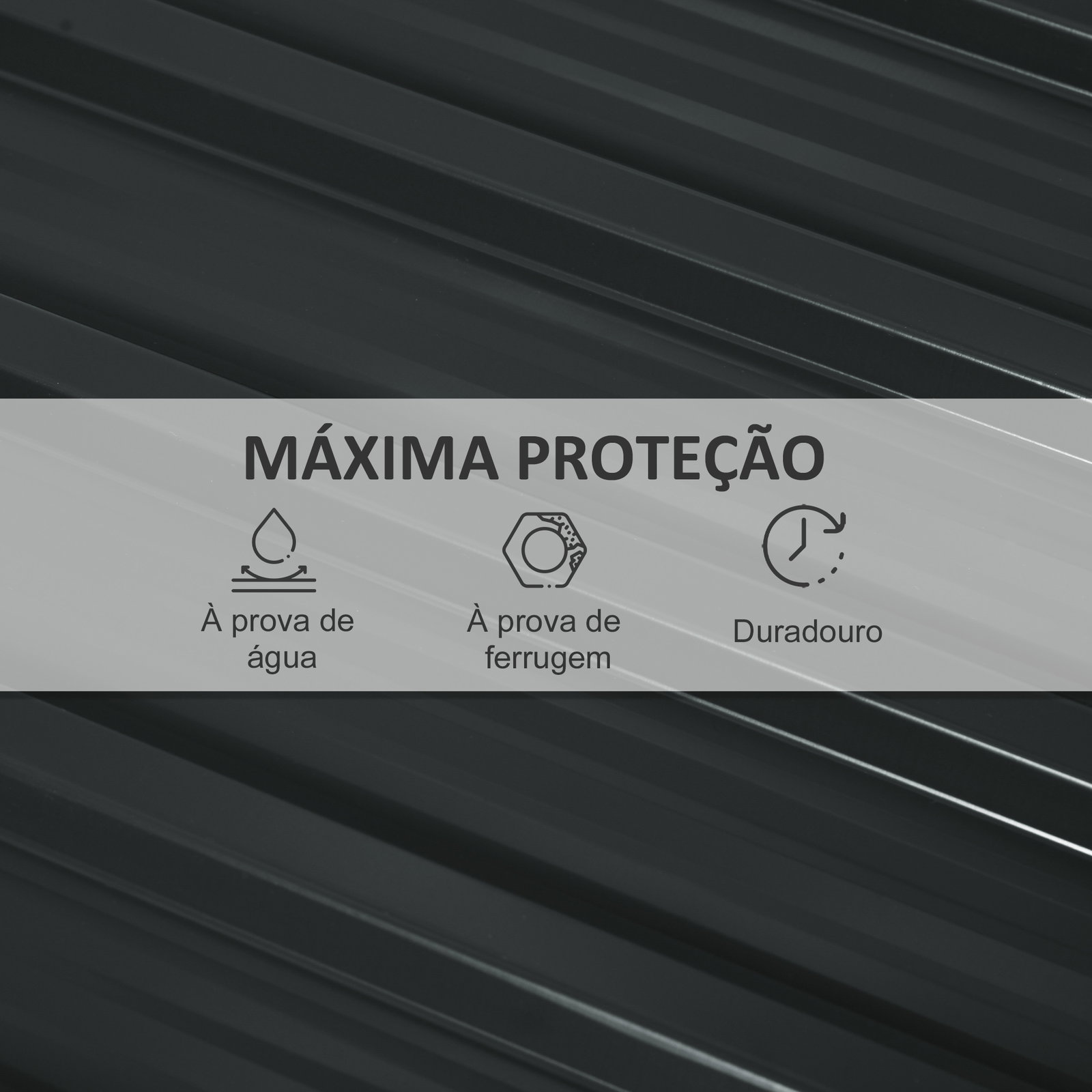 Conjunto de 12 painéis para teto de aço galvanizado chapas perfiladas de teto 7m² para abrigo de ferramentas 129x45cm cinzento escuro
