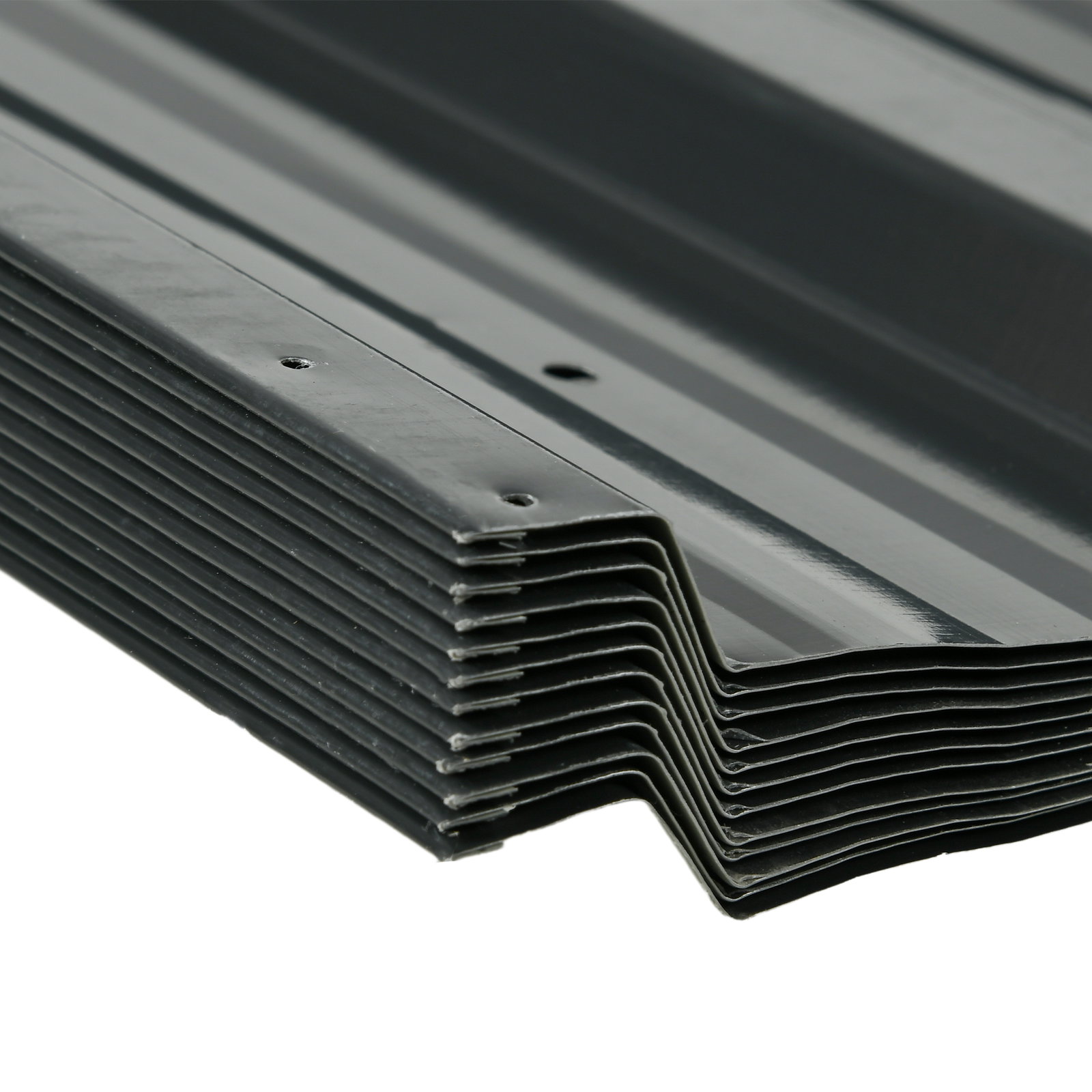 Conjunto de 12 painéis para teto de aço galvanizado chapas perfiladas de teto 7m² para abrigo de ferramentas 129x45cm cinzento escuro