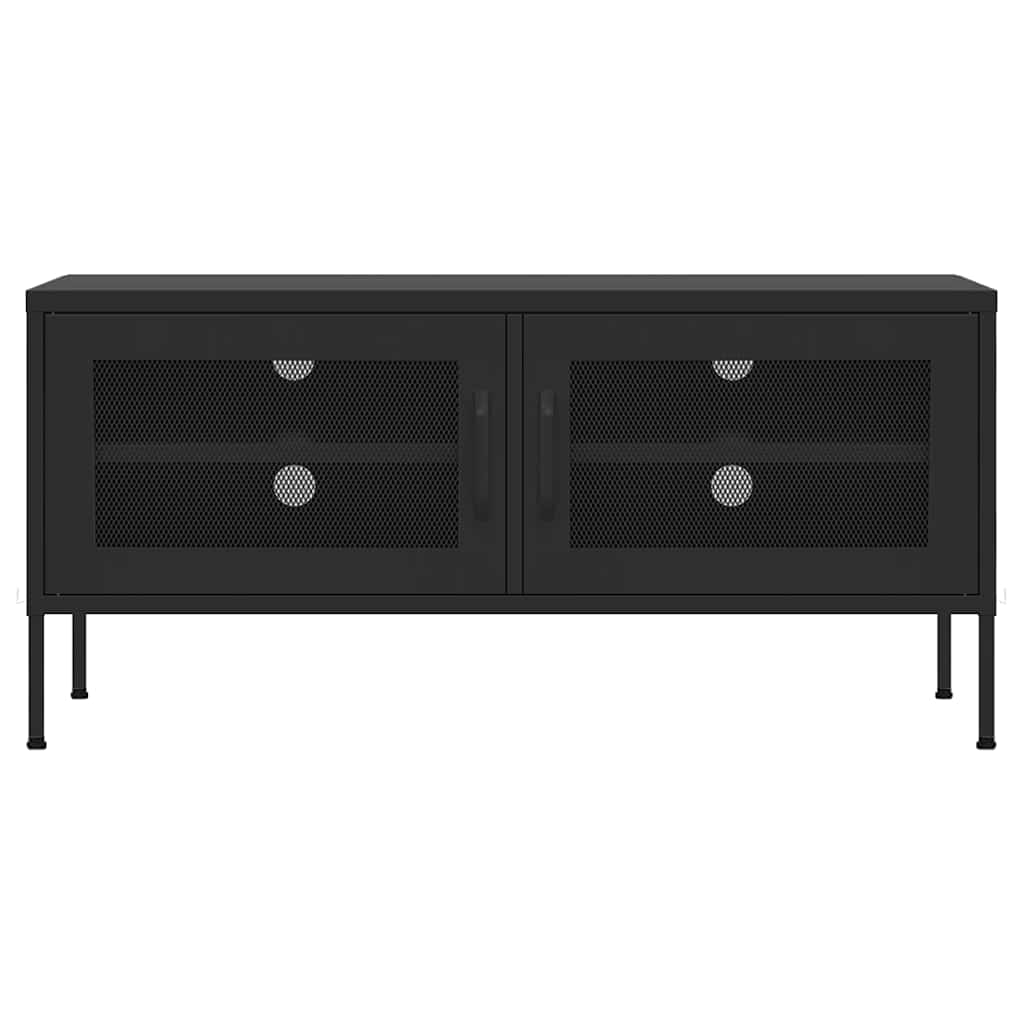 Móvel de TV aço 105x35x50 cm preto