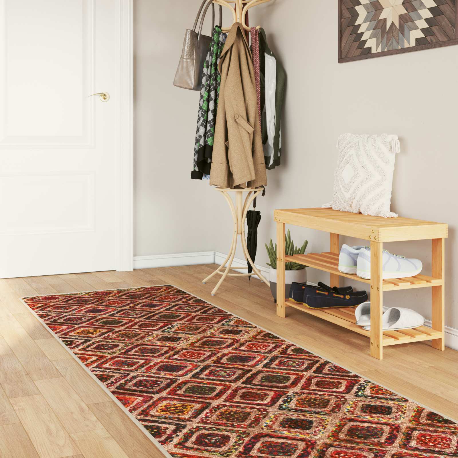Passadeira marsa multicolor 100 x 400 cm poliéster e PVC
