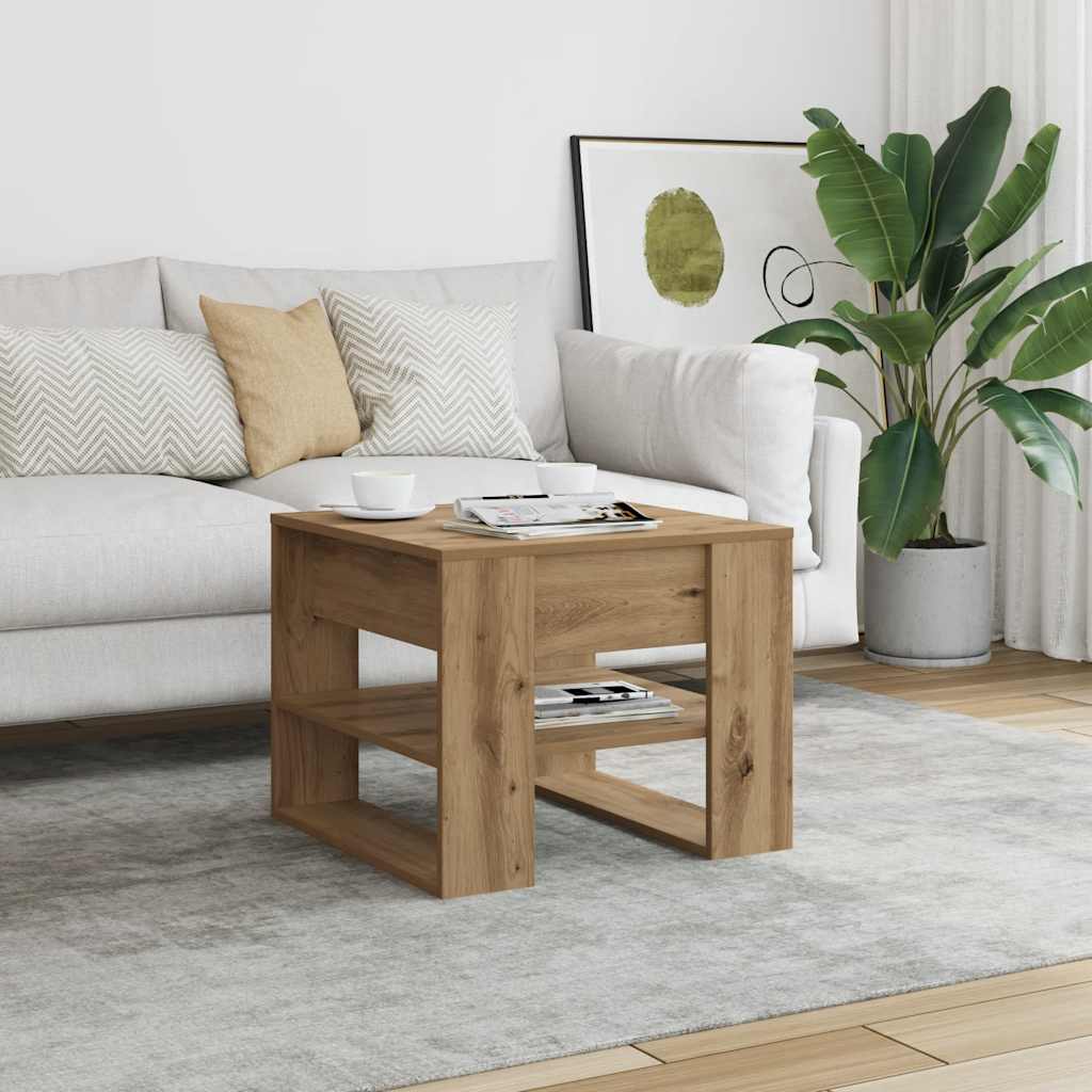 Mesa de centro 55,5x55x45 cm deriv. madeira carvalho artisiano