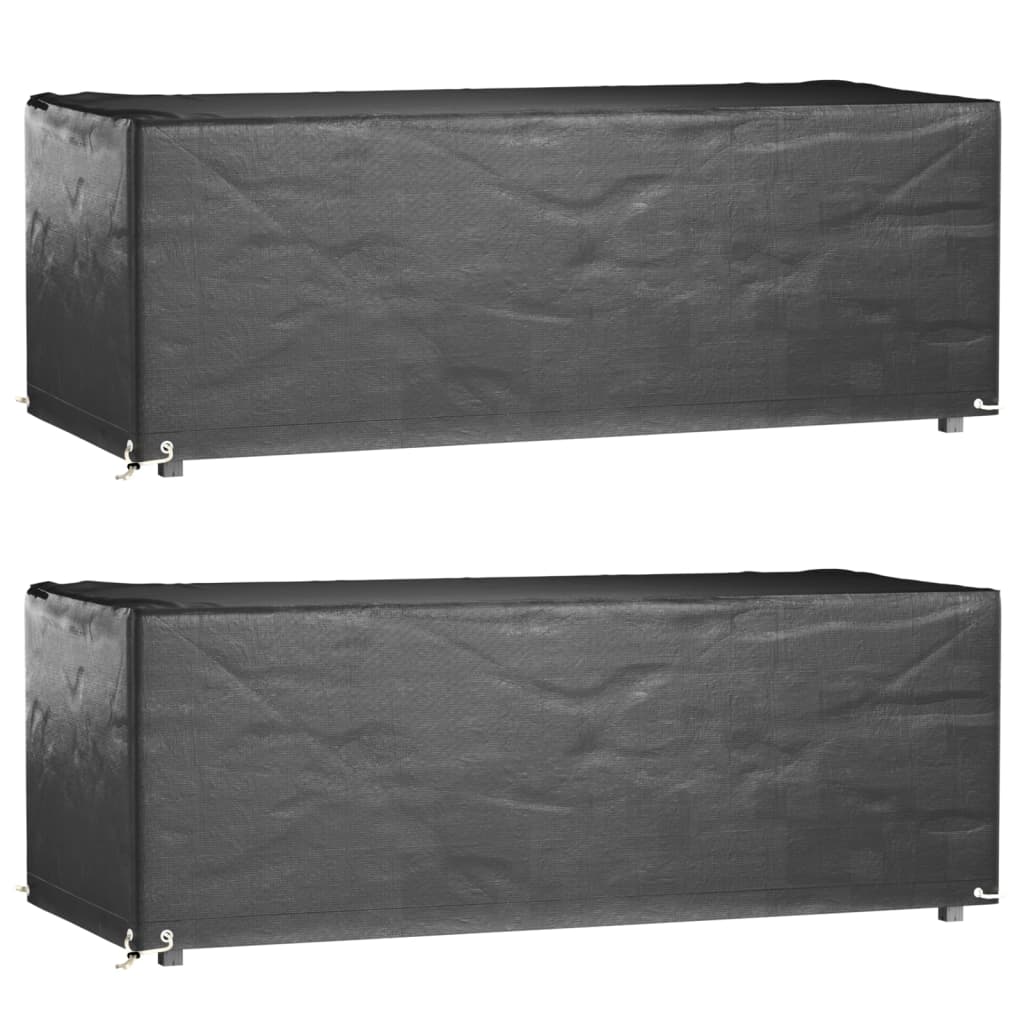 Capas p/ mobília de jardim 2 pcs 8 ilhós 192x82x65cm retangular