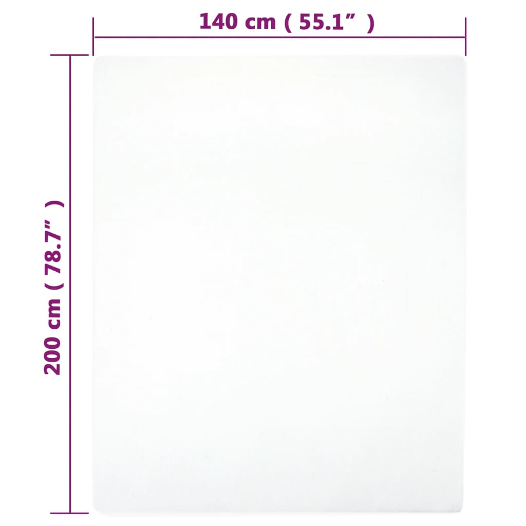 Lençol ajustável 140x200 cm algodão jersey branco