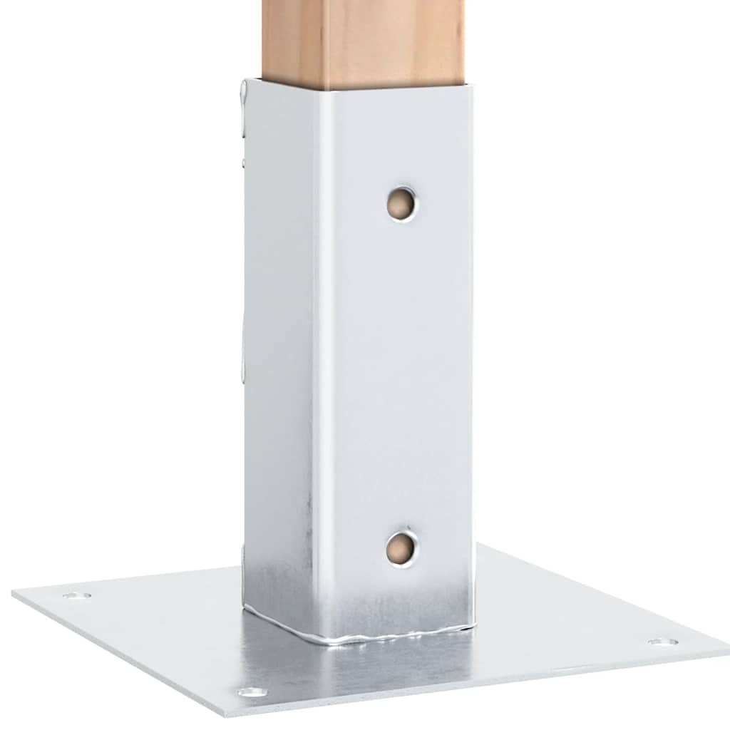 Bases de poste quadradas 12 pcs prata 51x51 mm aço galvanizado