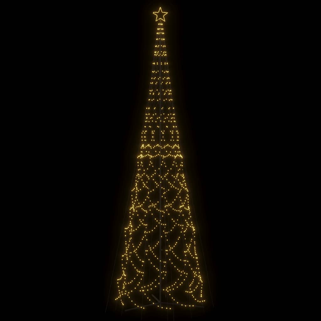 Árvore de natal em forma de cone, branco quente, 3000 leds, 230x800 cm