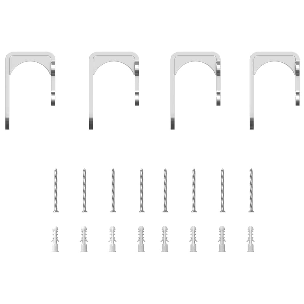Barn door bypass brackets 4 pcs trilhos redondos aço inoxidável