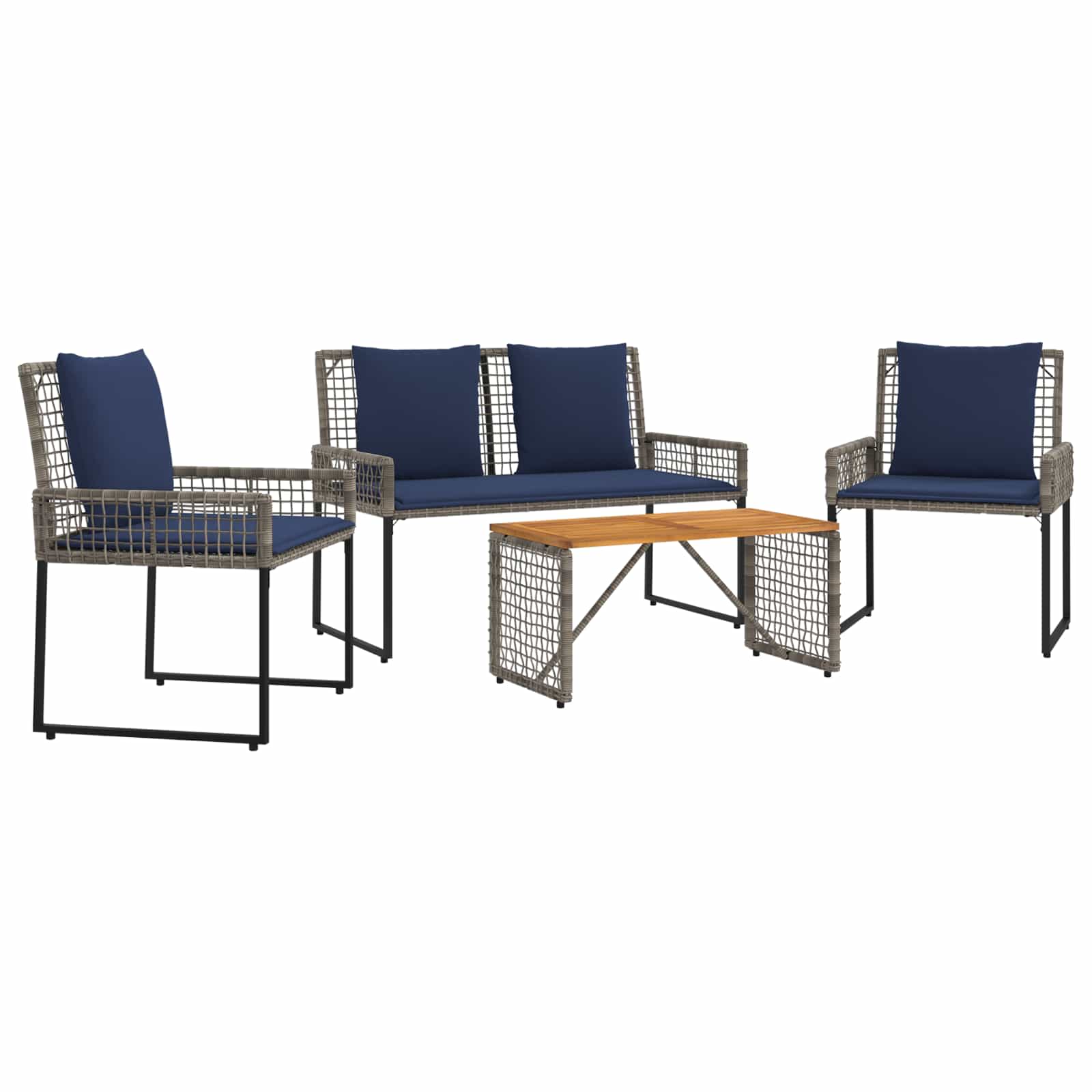 Conjunto de móveis para exterior com almofada aço