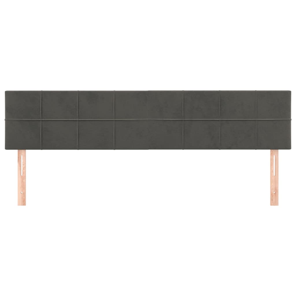 Cabeceiras cinzento-escuro 160x5x78/88 cm veludo