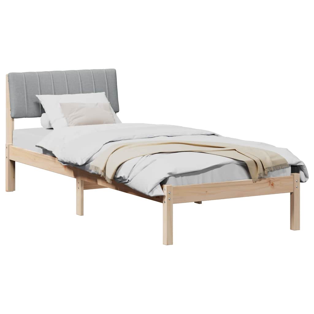 Estrutura da cama marrom e cinza claro 75 x 190 cm