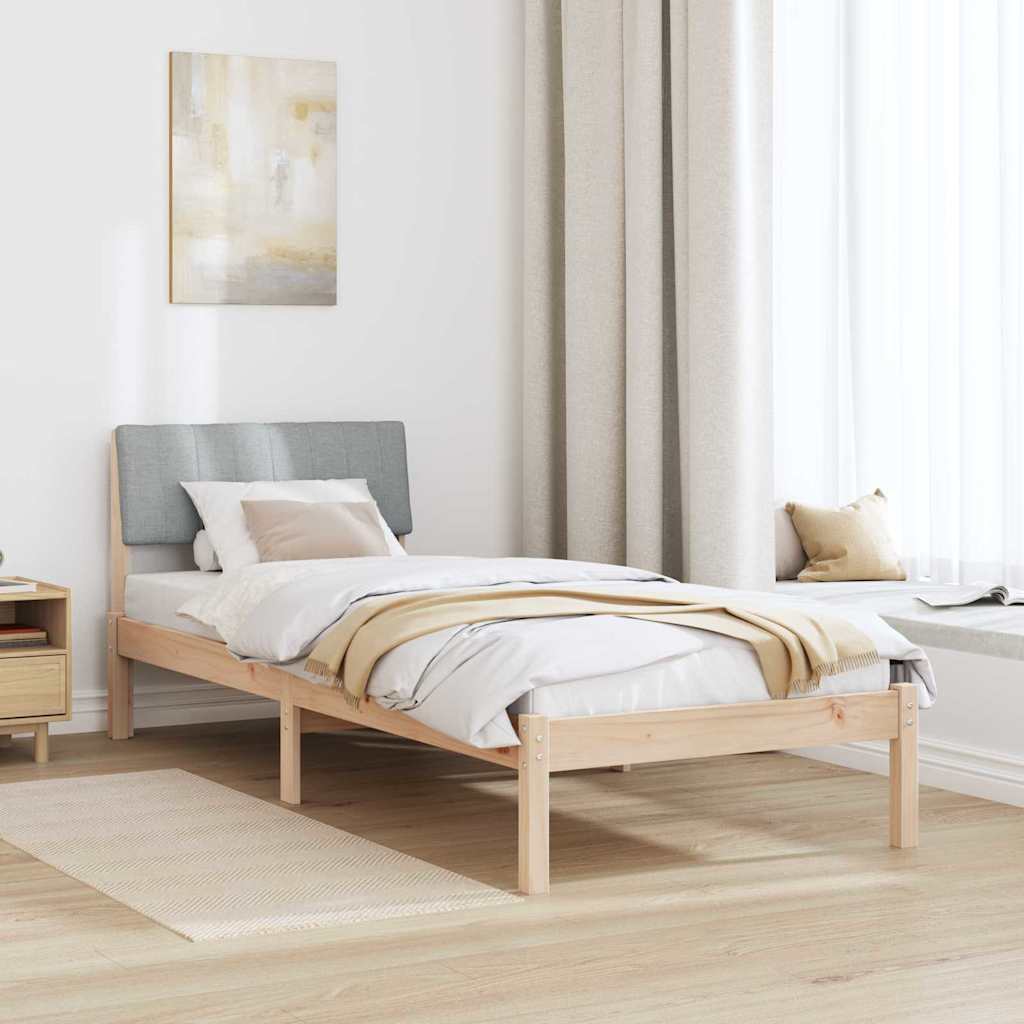 Estrutura da cama marrom e cinza claro 75 x 190 cm